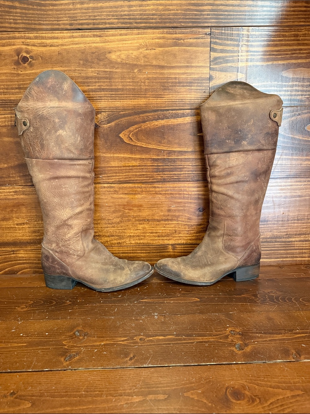 Freebird by Steven Distressed Leather Knee-High Boots from Fixer Upper